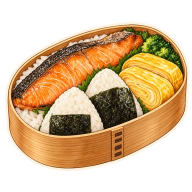 曲げわっぱ弁当の料理シール